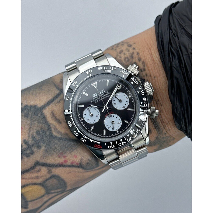 Custom Seiko Mod •  Black Panda Le Man Daytona • 39.5mm